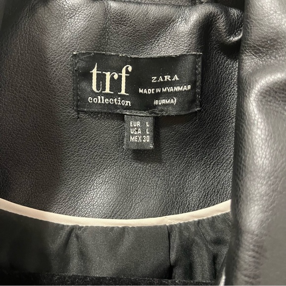 ZARA TRF FAUX LEATHER MOTO JACKET - Picture 10 of 10